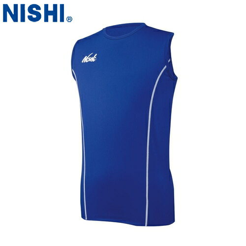 ■送料無料■【NISHI】ニシ・スポーツ N76-101 レーシングノースリーブシャツ【マリンブルーXグレー】[タ..