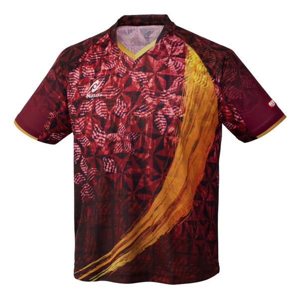 ■送料無料■【Nittaku】ニッタク NW-2216-22 スカイユニティーシャツ [ワインレッド] 【卓球用品】ゲー..