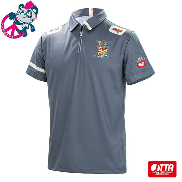 ★メーカー直送品★送料無料★【Pandani】パンダーニ 99-ZPU/BL DARKER "NINE ALL" ZIP-Poloユニフォーム[Teal BLUE]【卓球用品】ゲームシ..