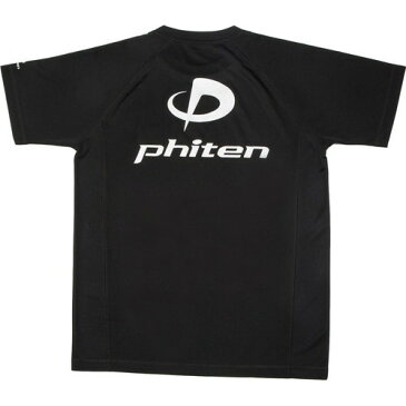 【Phiten】ファイテン JG349104 RAKUシャツSPORTS(SMOOTH DRY) 半袖 ブラック×銀ロゴ M[Tシャツ/半そで/シンプル/スポーツウエア/ドライ/男女兼用/ユニセックス]【RCP】