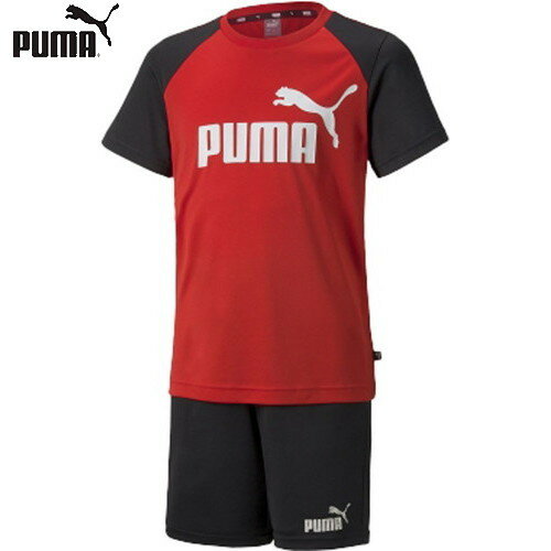 【PUMA】プーマ 849634-11 ポリ Tシャツ ＆ ショーツ セット[ハイリスクレッド][Tシャツ＆パンツ上下セット/上/下/セット/上下組/キッズ/ジュニアサイズ/スポーツ/カジュアル/部活/クラブ/チーム/通学]【RCP】