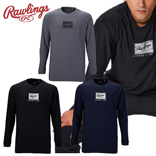 ■送料無料■▼Rawlings▼ローリングス AST15F02 [COMBAT]コンバット 超伸パッチロゴ長袖Tシャツ 【ブラック/コンクリートグレー/ネイビー】[長袖/Tシャツ/秋冬/ストレッチ/吸汗速乾/メンズ/スポーツ/野球/トレーニング/部活]【RCP】
