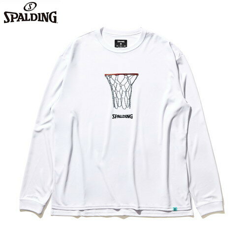 ■送料無料■▼SPALDING▼スポルディング SMT22138-WH ロングスリーブTシャツ チェーンフープ ホワイト シャツ/長袖/バスケットボール/メンズサイズ/部活/クラブ/チーム/チームウエア 【RCP】