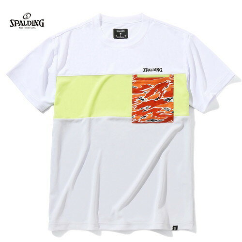 ▼SPALDING▼スポルディング SMT22002-WH Tシャツ タイガーカモポケット[ホワイト][バスケットボール/メンズ/半袖/ショートスリーブ/丸首/クルーネック/プラクティスシャツ/練習着/トレーニング/部活動/クラブ活動]【RCP】 1