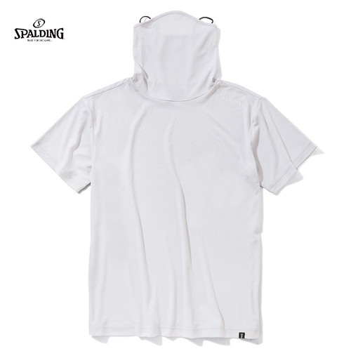 ▼SPALDING▼スポルディング SMT22038-IG フェイスカバーTシャツ ライトフィット[アイスグレー][バスケットボール/メンズ/半袖/ショートスリーブ/丸首/練習着/トレーニング/部活動/クラブ活動/ハイネック/フェイスマスク]【RCP】