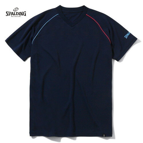 ▼SPALDING▼スポルディング SMT22075V-NV バレーボール Tシャツ ラグランアイコン[ネイビー][バレーボール/メンズ/半袖/ショートスリーブ/丸首/クルーネック/トレーニング/練習着/トレーニング/部活動/クラブ活動]【RCP】 1