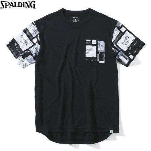 ■送料無料■▼SPALDING▼スポルディング SMT23011-BK Tシャツ デジタルコラージュポケット