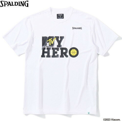 ■送料無料■▼SPALDING▼スポルディング SMT23032M-WH Tシャツ MTV マイヒーロー[ホワイト][バスケットボール/ウェア/ウエア/半袖/半そで/吸水速乾/普段着/トレーニング/部活/クラブ/ユニセックス]【RCP】