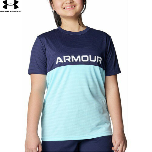 ■送料無料■【UNDER ARMOUR】アンダーアーマー 6001343-410 UAテック カラーブロック Tシャツ&ショーツセット[Midnight Navy/Stream/White][ジュニア/キッズ/子供/上下セット/セットアップ/半袖/半そで/Tシャツ/半袖シャツ]【RCP】