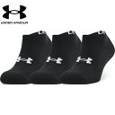 【UNDER ARMOUR】アンダーアーマー 1363241-001 UAコア ノーショー ソックス (3足セット)[Black/Black/White][靴下/くつ下/くつした/ソ..