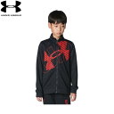 ■送料無料■【UNDER ARMOUR】アンダーアーマー 1378276-002 UA トラックジャケット[ブラック/レッド]子供用/キッズ/ジャージ/長袖/長そでウェア/移動着/トップス【RCP】