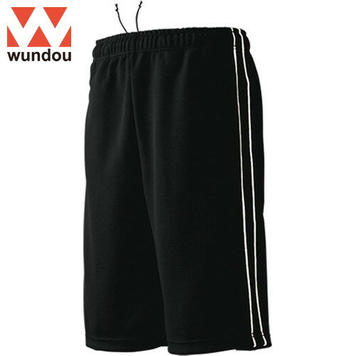 【wundou】ウンドウ P2080B-0034 パイピングハーフパンツ[ブラック][ハーフパンツ/ミッドカットパンツ/..