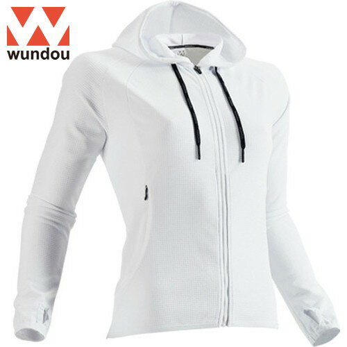 【wundou】ウンドウ P3220-0000 フィットネスパーカー[ホワイト][パーカー/フーディ/フィットネス/プラクティス/トレーニング/練習/運動/部活/クラブ/吸汗速乾/指通し穴/ファスナー付きポケット]【RCP】