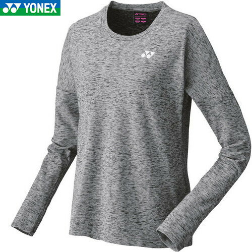 ■送料無料■【YONEX】ヨネックス 16547-010 ロングスリーブシャツ[グレー][長袖Tシャツ/シャツ/テニス/バドミントン/スポーツ/レディース/女性用/ウィメンズ/練習着/部活/クラブ/チームウエア]【RCP】