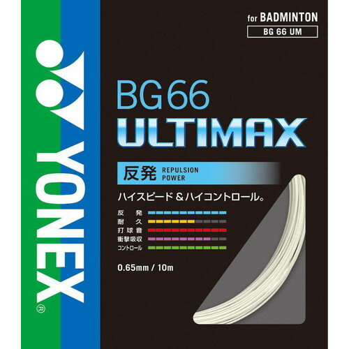 【YONEX】ヨネックス BG66UM-430 BG66アルティマックス [メタリックホワイト][バドミントン/ガット]【RCP】