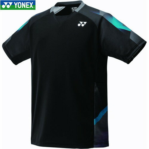 ■送料無料■【YONEX】ヨネックス 10676-007 ユニゲームシャツ(フィットスタイル)[ブラック][ユニセックス/男女兼用/バドミントン/テニス/半袖/半そで/Tシャツ/半袖シャツ/ゲームシャツ/試合/バドミントンウェア]【RCP】