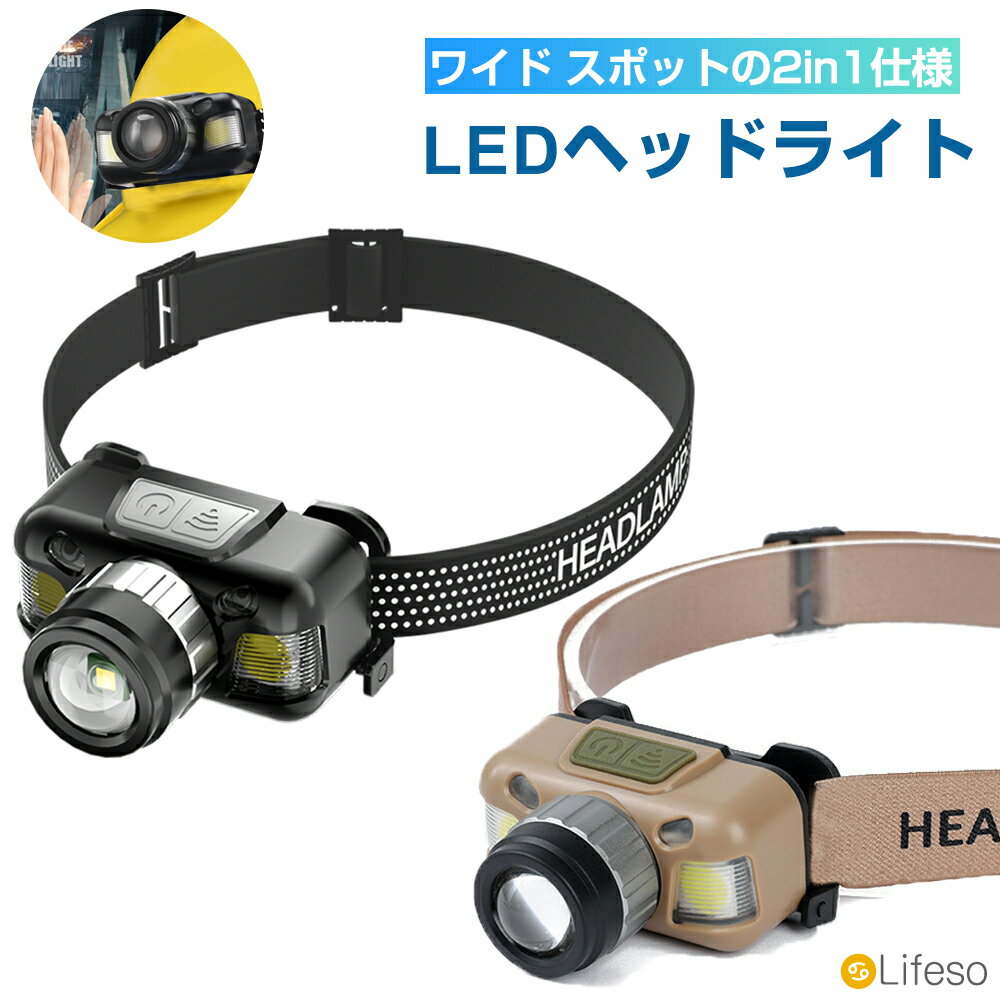 【P5倍期間中】ヘッドライト LED ヘッドライト 充電式 明るい 高輝度 ヘッドライト ヘッドランプ 防水 タイプC USB充電 センサー付き 長時間点灯 手回し 小型 軽い クリップ 角度調整 ズーム機能 強力 軍用 おしゃれ 登山 釣り 手元作業 停電 災害時
