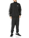 adidas ジャージ メンズ [アディダス] ジャージ上下セット 3ストライプス ウーブントラック スーツ メンズ ブラック/ブラック (IC6750)