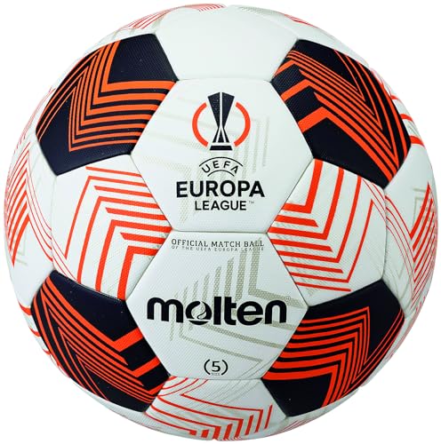 モルテン（molten） サッカーボール 5号球 検定球 UEFAヨーロッパリーグ 2023-24 試合球 F5U5000-34 （ホワイト×オレンジ/5/Men's）