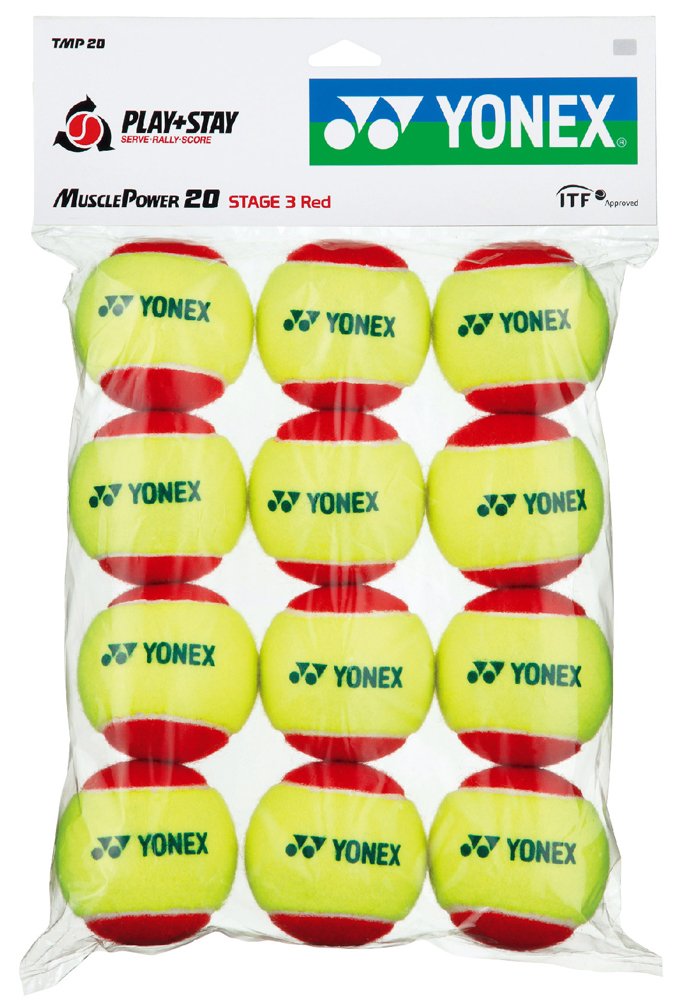 ヨネックス(YONEX) 硬式テニス 子供用 (3歳~8歳) テニスボール マッスルパワーボール20 (1ダース12個入り) TMP20 子供用 硬式テニス ボール TMP20 ヨネックス マッスルパワーボール20 3歳~8歳 12個 大人気 　 2