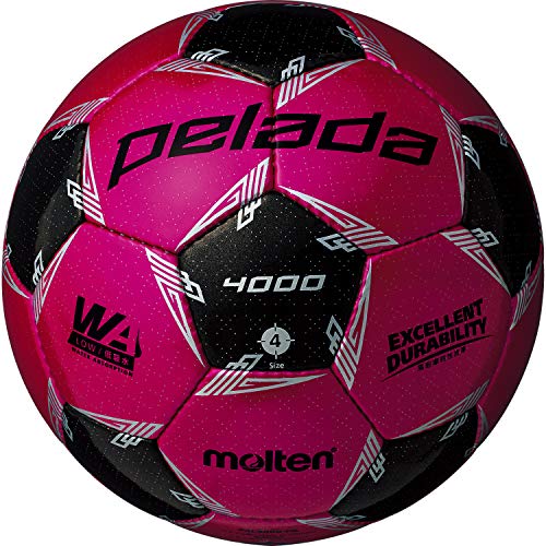 サッカーボール（ジュニア） モルテン(molten) サッカーボール 4号球 小学生 検定球 ペレーダ4000 F4L4000-PK マジェンダピンク×メタリックブラック F4L4000-PK