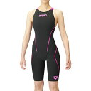 【ポイント10倍★ お買い物マラソン限定 】【FINA承認】 arena(アリーナ) 競泳水着 ジュニア AQUAFORCE Fusion Tri ジュニアハーフスパッツオープンバック ブラック×ブルー×ブルー R140 ARN-1010WJ