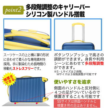 スーツケース キャリーケース キャリーバッグ ボーダー柄 軽量 Mサイズ 3年保証 中型 かわいい デザイン TSAロック搭載 4日〜7日(中期旅行,アジア旅行)に最適