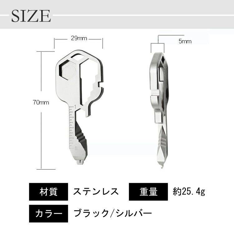 鍵型マルチツール多機能ツール工具セットキーホルダー