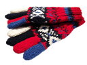 INVERALLAN（インバーアラン）/25A FAIRISLE HAND KNIT 5-FINGER GLOVE （ハンドニットグローブ）/red x navy mix