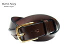 MARTIN FAIZEY（マーティンフェイジー）M.F.SADDLERY（エムエフサドリー）/1 INCH WEST END BUCKLE SADDLE LEATHER BELT/brown(brass)