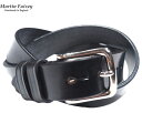 MARTIN FAIZEY（マーティンフェイジー）M.F.SADDLERY（エムエフサドリー）/1.25 INCH WEST END BUCKLE SADDLE LEATHER BELT/black(pewter)