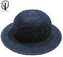 CORONA コロナ #CA009-22-02 UTILITY ARMY HAT High Density Indigo Denim w black stitch