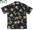 【只今30％OFF！】TWO PALMS（トゥー パームス ）/TURTLES RAYON HAWAIIAN SHIRTS （ハワイアンシャツ）/black