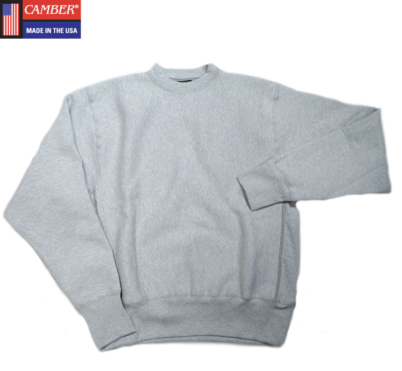 キャンバー トレーナー メンズ 【只今50％OFF！】CAMBER（キャンバー）/CROSS KNIT CREW NECK（クロスニット・クルーネック）Made in U.S.A./grey