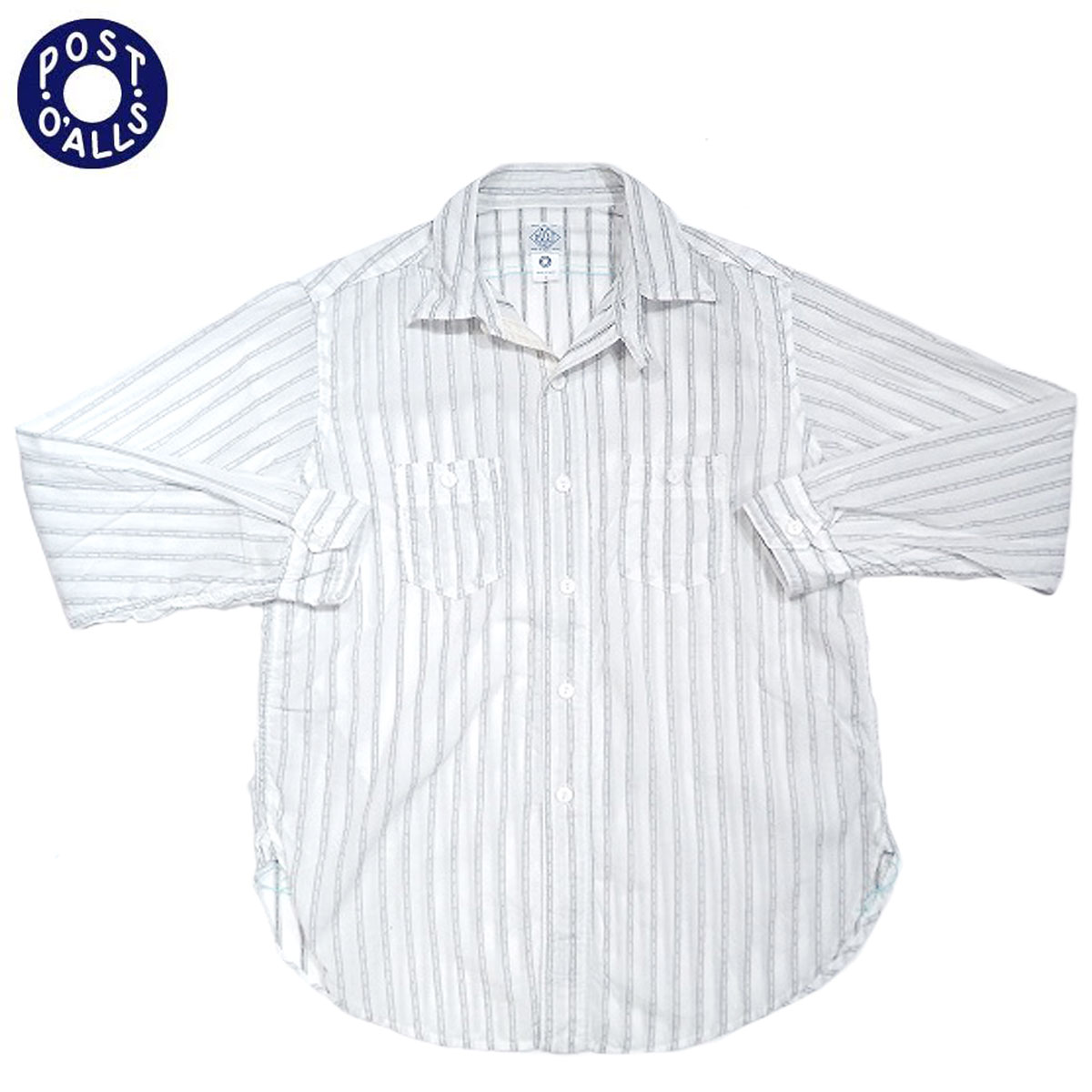 POST OVERALLS(ポストオーバーオールズ）/ 3217 St.Louis Dobby stripe shirts/white