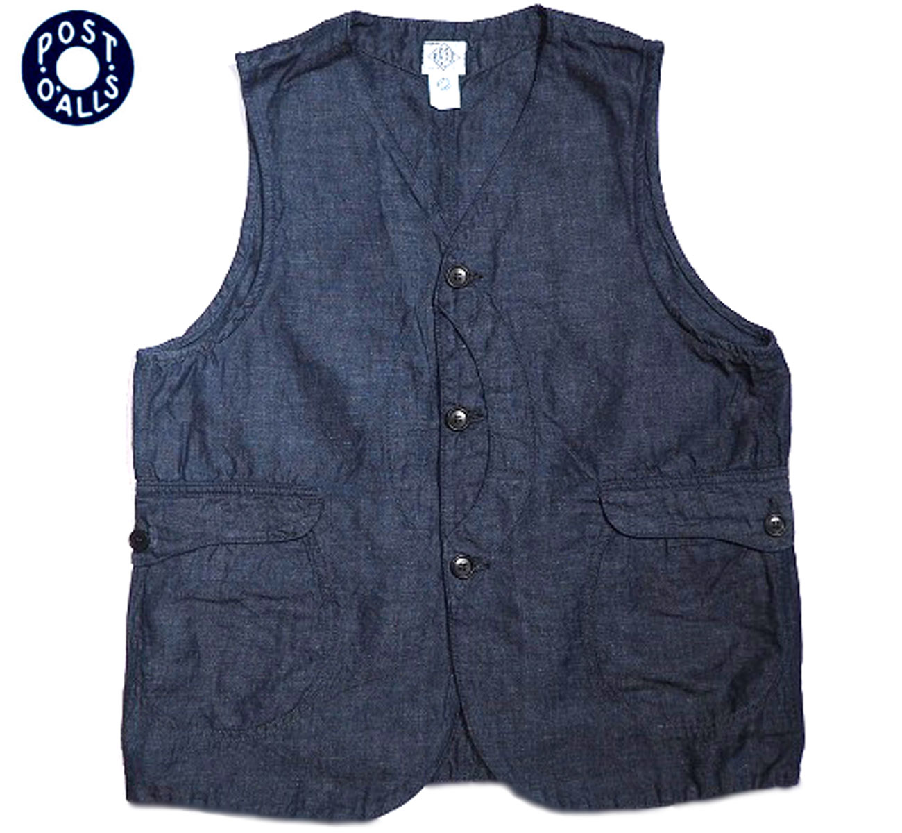 POST OVERALLS(|XgI[o[I[Y  #1512-CLI ROYAL TRAVELER cotton linen denim indigo