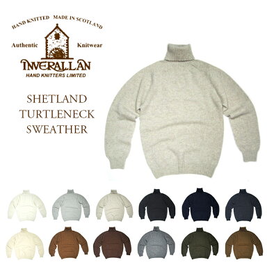 Inverallan Shetland Wool Turtleneck Sweater: Turtleneck Inverallan Shetland Wool Turtleneck Sweater: Turtleneck
