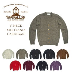 Inverallan Shetland Wool V-neck Cardigan