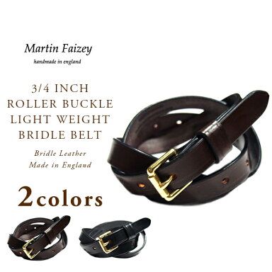 Martin Faizey 3/4 Inch Roller Buckle Light Weight Bridle Leather Belt: Black, Australian Nut Martin Faizey 3/4 Inch Roller Buckle Light Weight Bridle Leather Belt: Black, Australian Nut