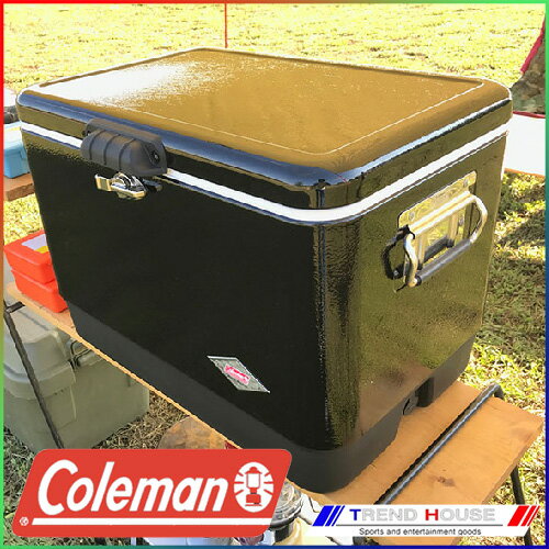 ［日本未発売カラー］コールマン スチールベルトクーラー 54qt / ブラック_3000004050 Coleman クーラーボックス　＊マットブラックではありません。グリーンやレッドと同じクリアな仕上げです。