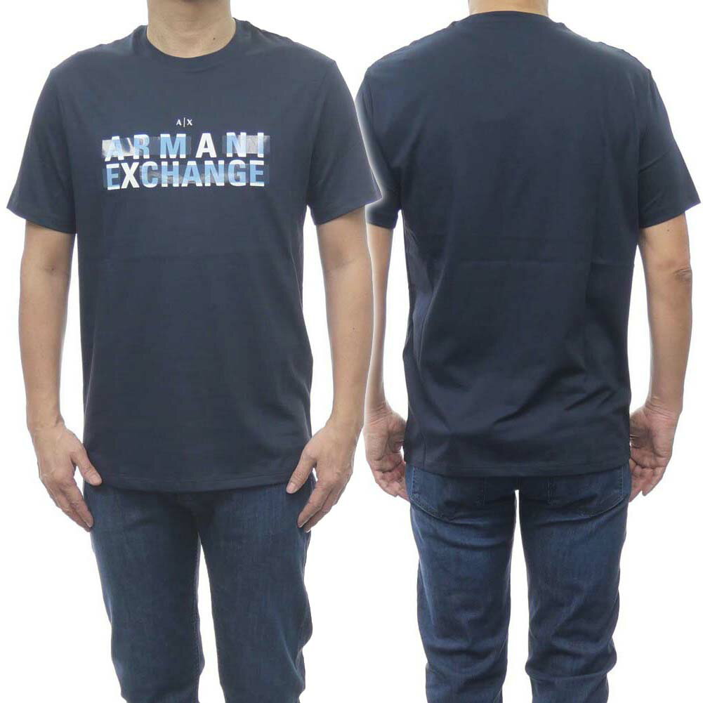 (アルマーニエクスチェンジ)ARMANI EXCHANGE メンズクルーネックTシャツ 3RZTBC ZJA5Z ネイビー