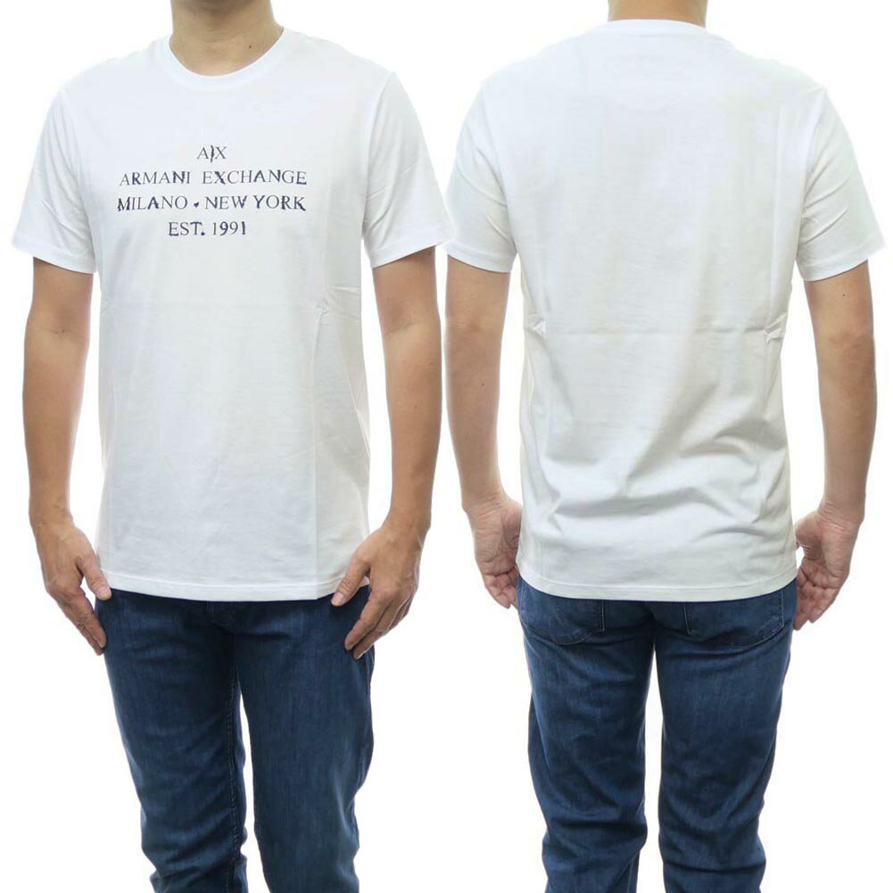 ARMANI EXCHANGE アルマーニエクスチェンジ メンズクルーネックTシャツ 3RZTBD ZJA5Z ホワイト