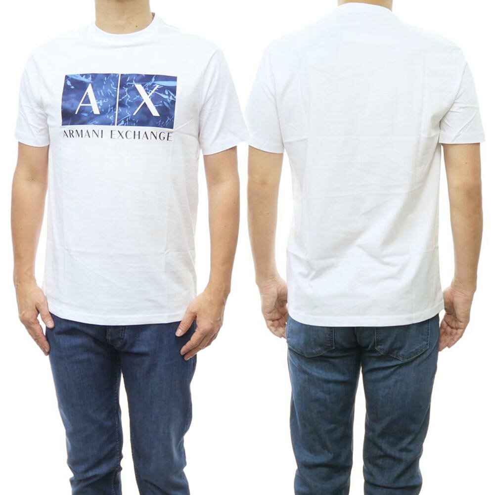 ARMANI EXCHANGE アルマーニエクスチェンジ メンズクルーネックTシャツ 3RZTHA ZJH4Z ホワイト