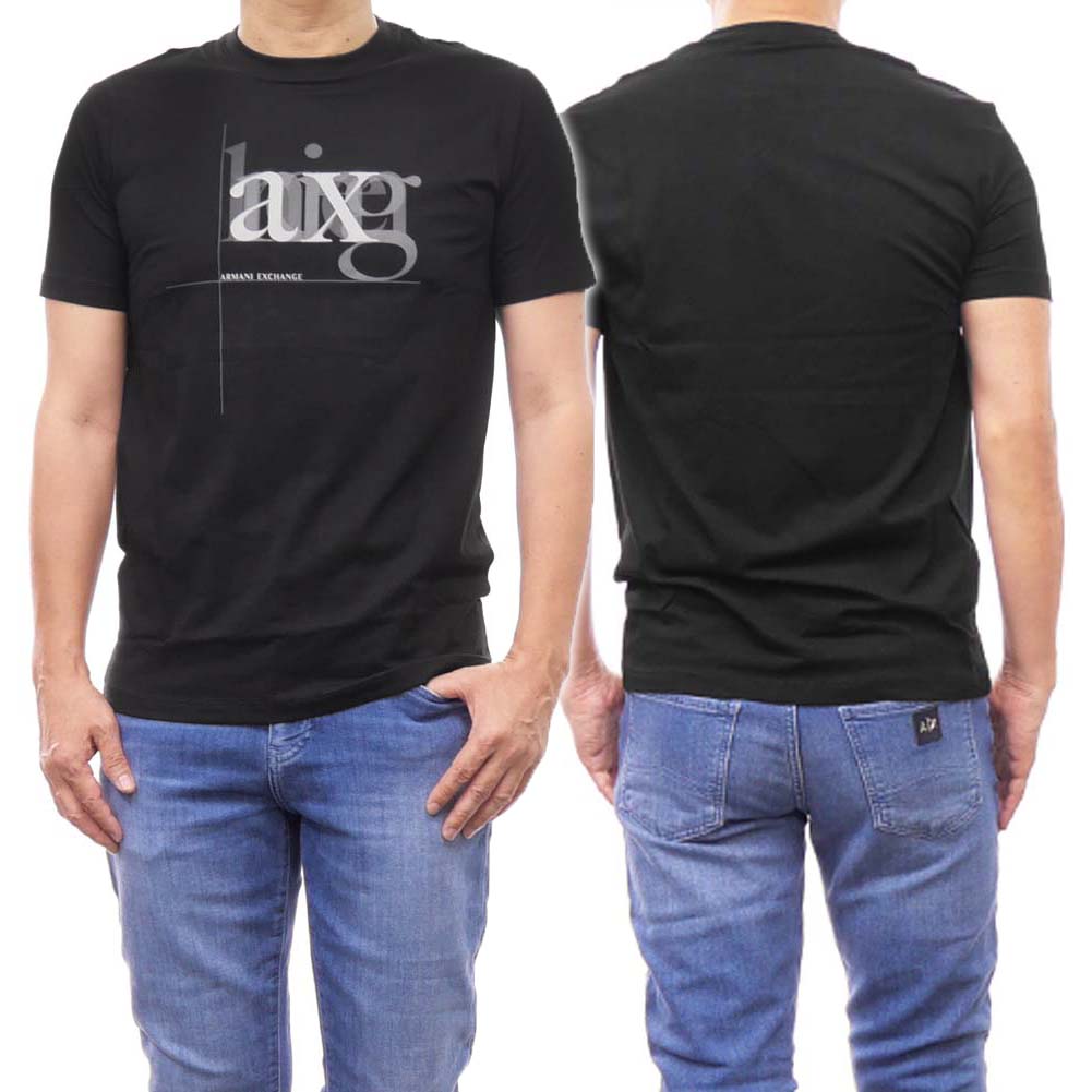 (アルマーニエクスチェンジ) ARMANI EXCHANGE メンズクルーネックTシャツ 3DZTHG ZJE6Z ブラック /2024春夏新作