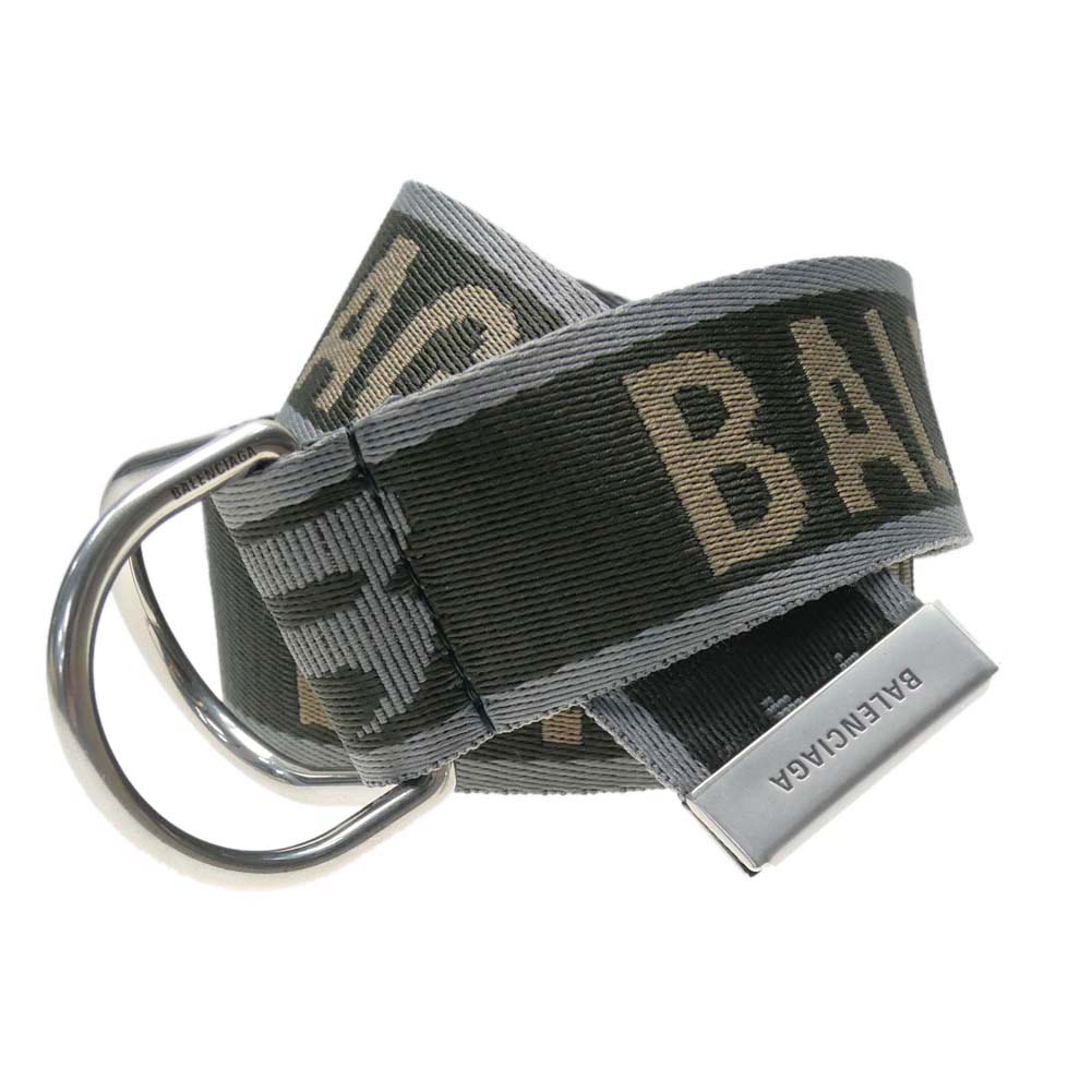 バレンシアガ (バレンシアガ)BALENCIAGA メンズダブルリングナイロンベルト 703137 210AA / D RING BELT 35 カーキ /2024春夏新作