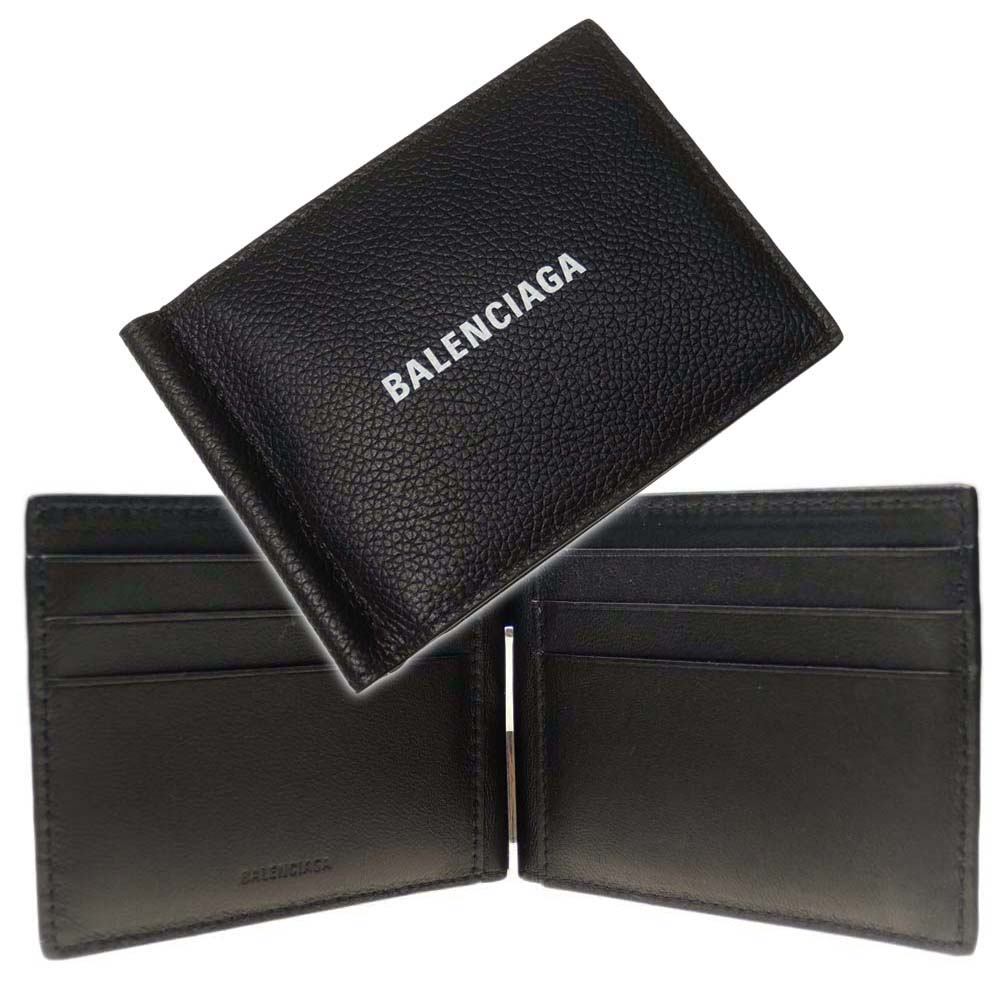 (バレンシアガ)BALENCIAGA マネークリップ 625819 1IZI3 / CASH FOL CARD W/B CL ブラック /定番人気商品