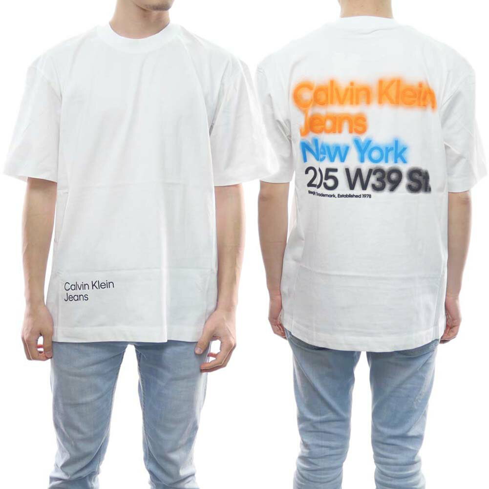 (カルバンクラインジーンズ)CALVIN KLEIN JEANS メンズクルーネックTシャツ J30J322881 ホワイト