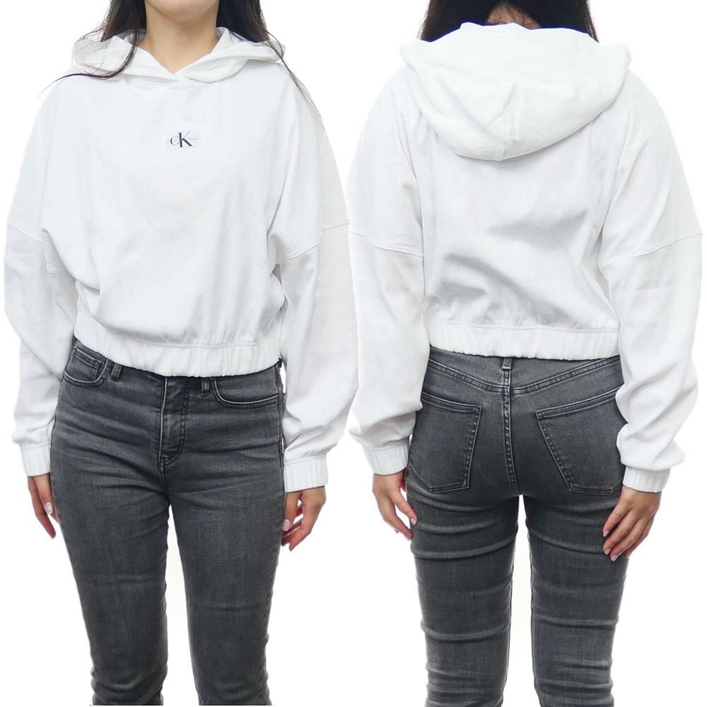 (カルバンクラインジーンズ)CALVIN KLEIN JEANS レディースプルオーバーパーカー J221441 ホワイト