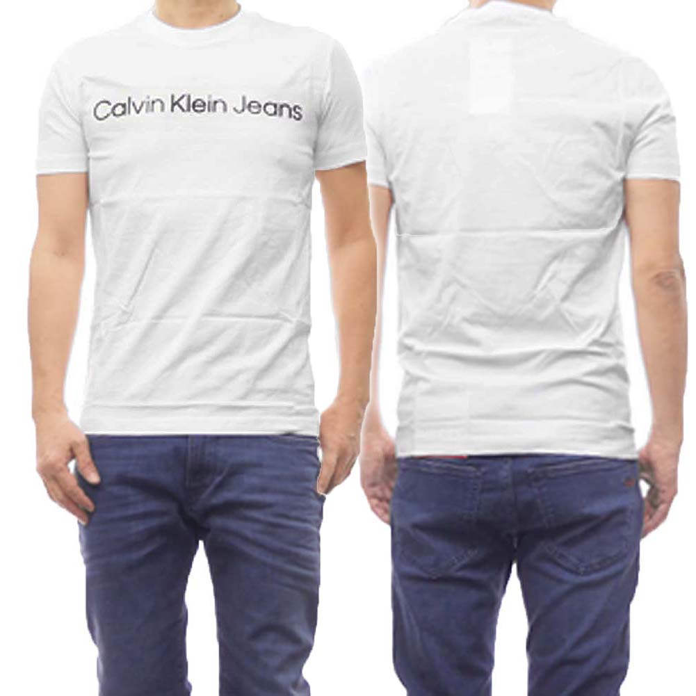 楽天TRE STYLE（カルバンクラインジーンズ）CALVIN KLEIN JEANS メンズクルーネックTシャツ J322552 ホワイト /定番人気商品