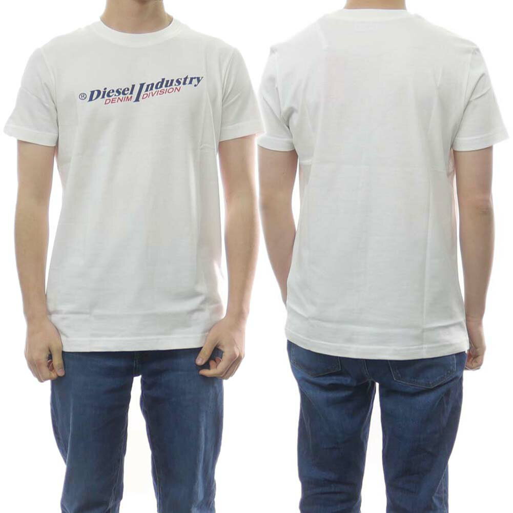 DIESEL ディーゼル クルーネック Tシャツ T-DIEGOR-IND A03741 0PITA メンズ ホワイト